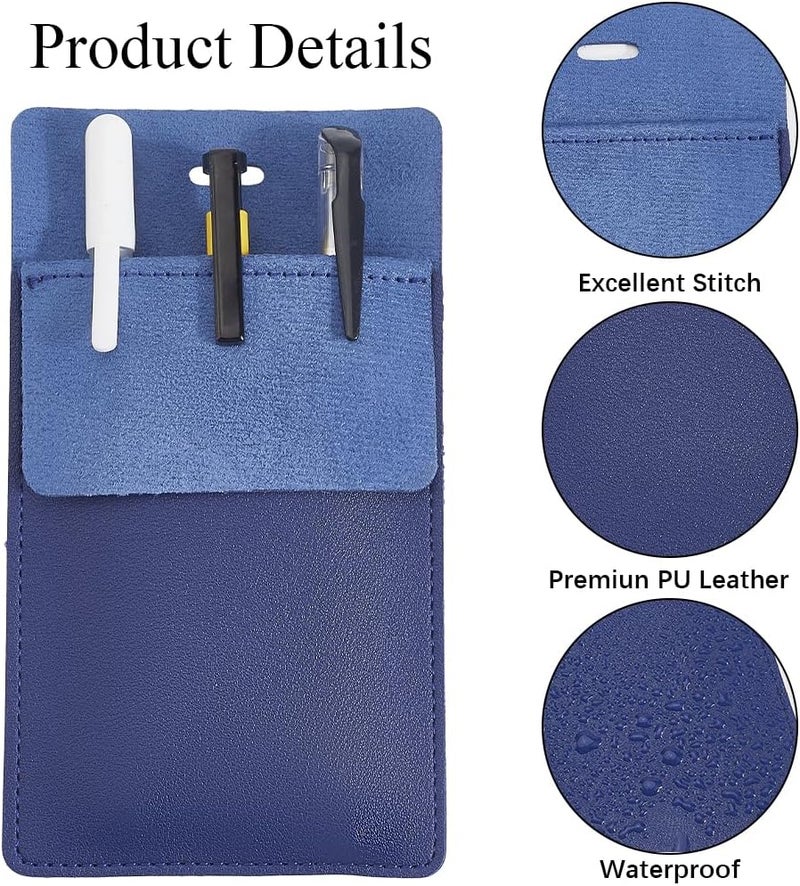 CALFOVERA 3PCS 3 Colors PU Leather Pocket Protector Pen Pouch Holder Durable Tool Organizer Multipurpose Heavy Duty Pencil Pocket Protector for Pointers Shirt Lab Coats Backpacks - Image 5